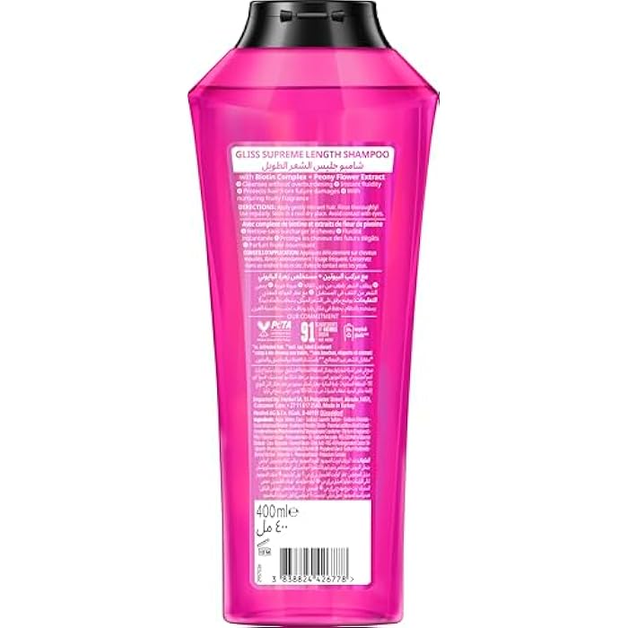 Gliss Supreme Length Shampoo, 400ml — Specially formulated for long hair, this shampoo promotes healthy length by fortifying and protecting against breakage - Image 2